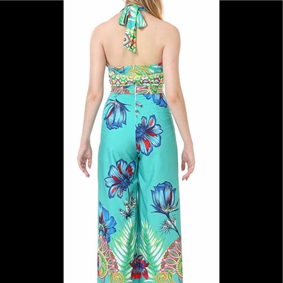 Women'’s Sleeveless Party Printed Floral Jumpsuit - Picture 4 of 7